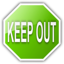 download Keep Out clipart image with 90 hue color