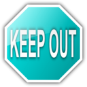 download Keep Out clipart image with 180 hue color