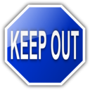 download Keep Out clipart image with 225 hue color