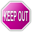 download Keep Out clipart image with 315 hue color