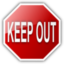 download Keep Out clipart image with 0 hue color