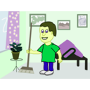 download Apartment Cleaning Cartoon clipart image with 45 hue color