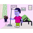 download Apartment Cleaning Cartoon clipart image with 225 hue color