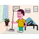 download Apartment Cleaning Cartoon clipart image with 315 hue color