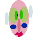 download Face With Eyes Ears clipart image with 225 hue color