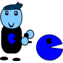 download Gamer clipart image with 180 hue color