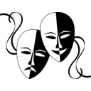 download Theatre Masks clipart image with 45 hue color