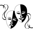 download Theatre Masks clipart image with 180 hue color