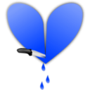 download Broken Heart clipart image with 225 hue color