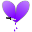 download Broken Heart clipart image with 270 hue color