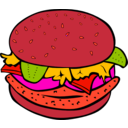 download Fast Food Lunch Dinner Chicken Burger clipart image with 315 hue color