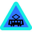 download Tram Roadsign clipart image with 180 hue color