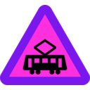 download Tram Roadsign clipart image with 270 hue color