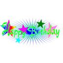 download Happy Birthday clipart image with 180 hue color