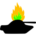 download Burning Tank clipart image with 45 hue color