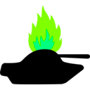 download Burning Tank clipart image with 90 hue color