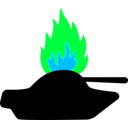 download Burning Tank clipart image with 135 hue color