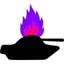 download Burning Tank clipart image with 270 hue color