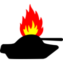 download Burning Tank clipart image with 0 hue color