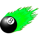 download 8ball With Flames clipart image with 90 hue color