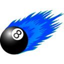 download 8ball With Flames clipart image with 180 hue color