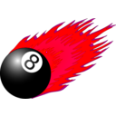 download 8ball With Flames clipart image with 315 hue color