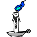download Burning Candle clipart image with 180 hue color
