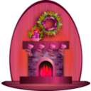 download Christmas Fireplace clipart image with 315 hue color