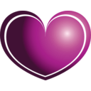 download Outline Red Heart clipart image with 315 hue color