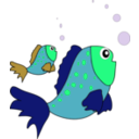download Green Fishes clipart image with 90 hue color