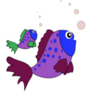 download Green Fishes clipart image with 180 hue color