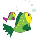 download Green Fishes clipart image with 0 hue color