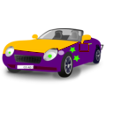 download Red Blue Convertible Sports Car clipart image with 45 hue color