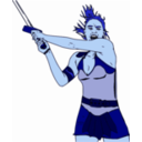 download Female Warrior Color clipart image with 180 hue color