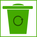 download Eco Green Trash Icon clipart image with 0 hue color