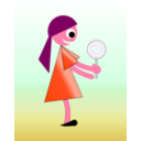 download Girl With Lollypop clipart image with 315 hue color