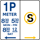 download Sign Parking And No Standing clipart image with 45 hue color