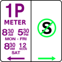 download Sign Parking And No Standing clipart image with 135 hue color