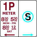 download Sign Parking And No Standing clipart image with 180 hue color