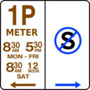 download Sign Parking And No Standing clipart image with 225 hue color