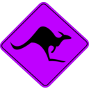 download Roo Road Sign clipart image with 225 hue color