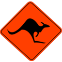 download Roo Road Sign clipart image with 315 hue color