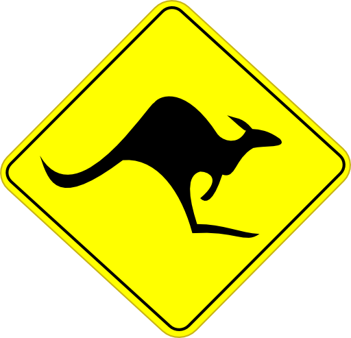 Roo Road Sign