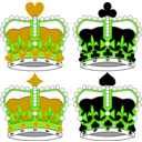 download Stylized Crowns For Card Faces clipart image with 45 hue color