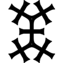 download Tatzenkreuz Muster1 clipart image with 180 hue color