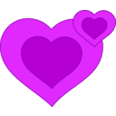 download Two Pink Hearts Together clipart image with 315 hue color