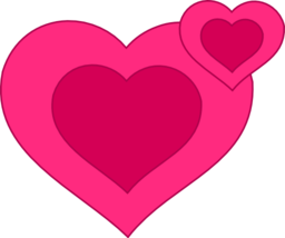 Two Pink Hearts Together