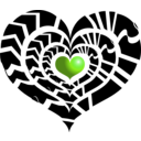 download Red Heart clipart image with 90 hue color