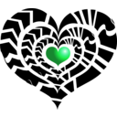 download Red Heart clipart image with 135 hue color