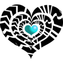 download Red Heart clipart image with 180 hue color